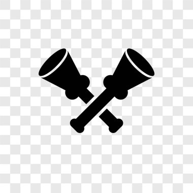 Saydam arka plan üzerinde Vuvuzela şeffaflık logo kavramı izole Vuvuzela vektör simgesi