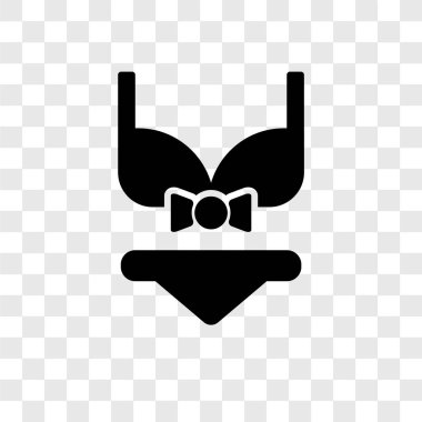Saydam arka plan üzerinde Bikini şeffaflık logo kavramı izole Bikini vektör simgesi