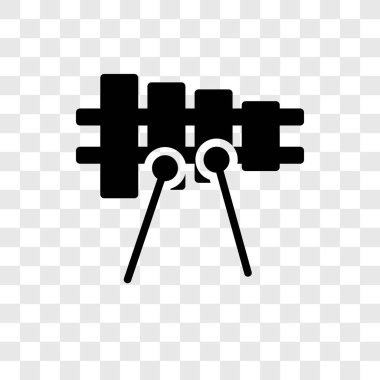 Saydam arka plan üzerinde ksilofon şeffaflık logo kavramı izole ksilofon vektör simgesi