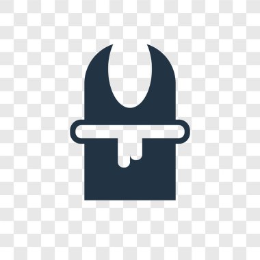 Saydam arka plan üzerinde bornoz şeffaflık logo kavramı izole bornoz vektör simgesi