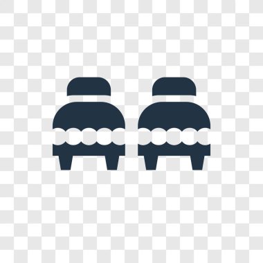 Saydam arka plan üzerinde yataklar şeffaflık logo kavramı izole yataklar vektör simgesi