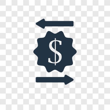 Saydam arka plan üzerinde Exchange şeffaflık logo kavramı izole Exchange vektör simgesi