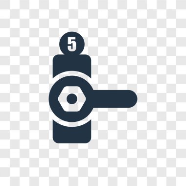 Saydam arka plan üzerinde kapı tokmağı şeffaflık logo kavramı izole kapı tokmağı vektör simgesi