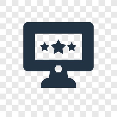 Saydam arka plan üzerinde monitör şeffaflık logo kavramı izole monitör vektör simgesi