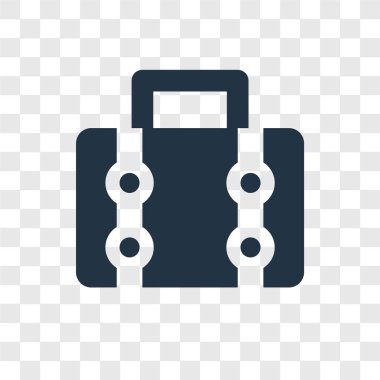 Saydam arka plan üzerinde Bagaj şeffaflık logo kavramı izole Bagaj vektör simgesi