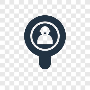 Saydam arka plan üzerinde işe alım şeffaflık logo kavramı izole işe alım vektör simgesi