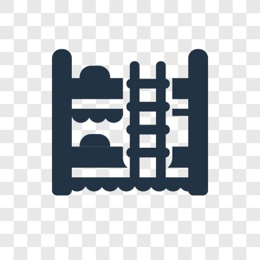 Saydam arka plan üzerinde ranza şeffaflık logo kavramı izole ranza vektör simgesi