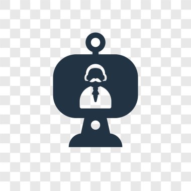 Saydam arka plan üzerinde Video konferans şeffaflık logo kavramı izole video konferans vektör simgesi