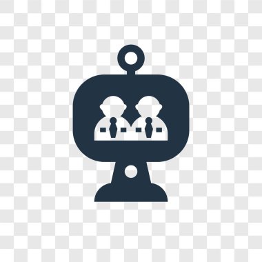 Saydam arka plan üzerinde Video konferans şeffaflık logo kavramı izole video konferans vektör simgesi