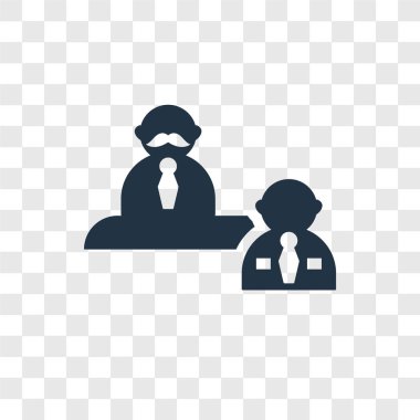 Saydam arka plan üzerinde röportaj şeffaflık logo kavramı izole röportaj vektör simgesi