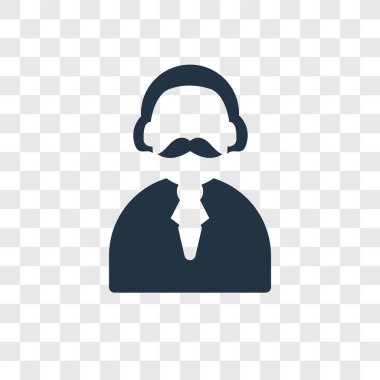 Saydam arka plan üzerinde adam şeffaflık logo kavramı izole adam vektör simgesi