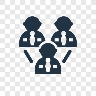 Saydam arka plan üzerinde ekip çalışması şeffaflık logo kavramı izole ekip çalışması vektör simgesi