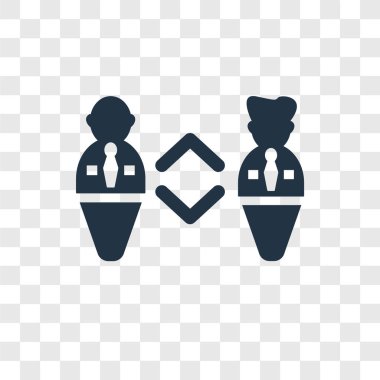 Saydam arka plan üzerinde ekip çalışması şeffaflık logo kavramı izole ekip çalışması vektör simgesi