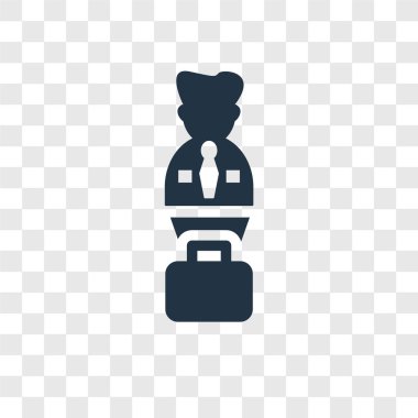 Şeffaf arka plan üzerinde çalışan şeffaflık logo kavramı izole çalışan vektör simgesi