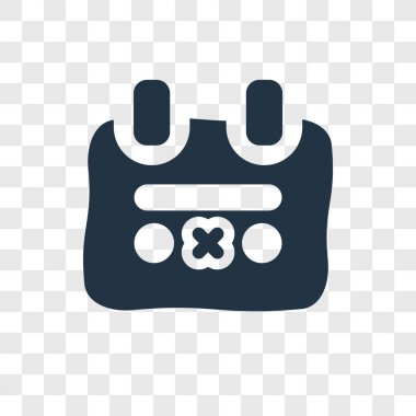 Saydam arka plan üzerinde takvim şeffaflık logo kavramı izole takvim vektör simgesi