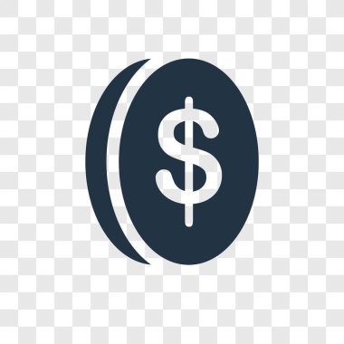 Saydam arka plan üzerinde para şeffaflık logo kavramı izole para vektör simgesi