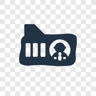 Saydam arka plan üzerinde klasör şeffaflık logo kavramı izole klasör vektör simgesi