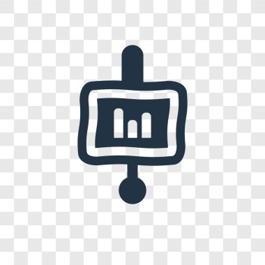 Saydam arka plan üzerinde sunu şeffaflık logo kavramı izole sunu vektör simgesi