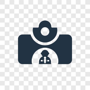 Saydam arka plan üzerinde kimlik kartı şeffaflık logo kavramı izole kimlik kartı vektör simgesi