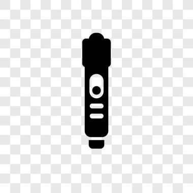 Saydam arka plan üzerinde meşale şeffaflık logo kavramı izole meşale vektör simgesi