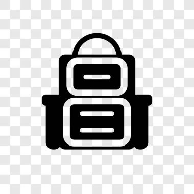 Saydam arka plan üzerinde sırt çantası şeffaflık logo kavramı izole sırt çantası vektör simgesi