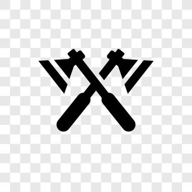 Saydam arka plan üzerinde balta şeffaflık logo kavramı izole balta vektör simgesi