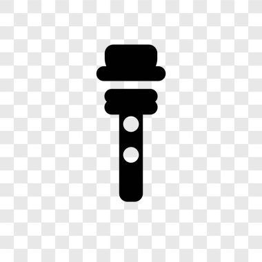 Saydam arka plan üzerinde el feneri şeffaflık logo kavramı izole el feneri vektör simgesi