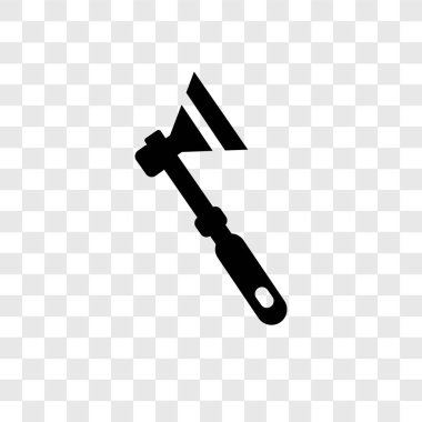 Saydam arka plan üzerinde balta şeffaflık logo kavramı izole balta vektör simgesi