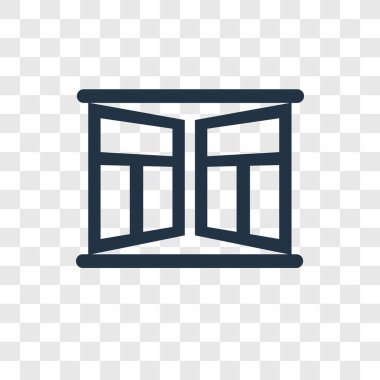 Saydam arka plan üzerinde pencere şeffaflık logo kavramı izole pencere vektör simgesi