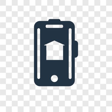 Saydam arka plan üzerinde akıllı ev şeffaflık logo kavramı izole akıllı ev vektör simgesi