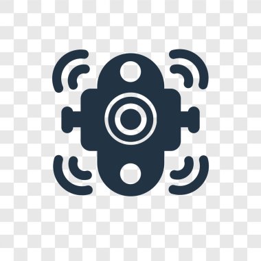 Saydam arka plan üzerinde kapı zili şeffaflık logo kavramı izole kapı zili vektör simgesi