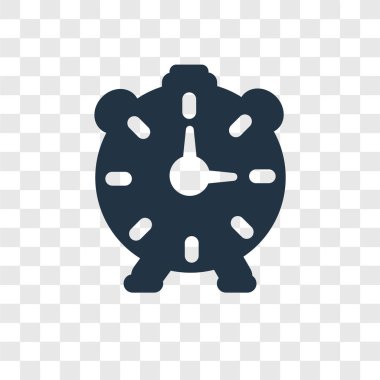 Saydam arka plan üzerinde Alarm şeffaflık logo kavramı izole alarm vektör simgesi