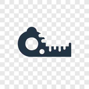 Teyp vektör simgesi üzerinde şeffaf arka plan izole ölçme, ölçme bant şeffaflık logo kavramı