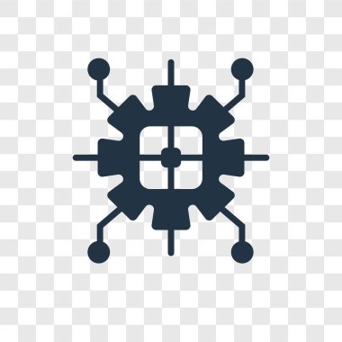 Saydam arka plan üzerinde Cpu şeffaflık logo kavramı izole Cpu vektör simgesi