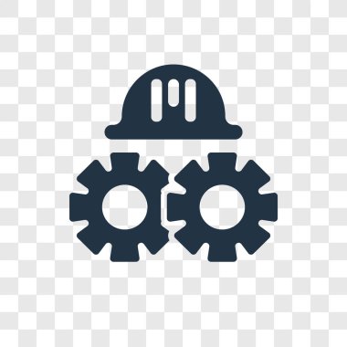 Saydam arka plan üzerinde mekanizma şeffaflık logo kavramı izole mekanizması vektör simgesi