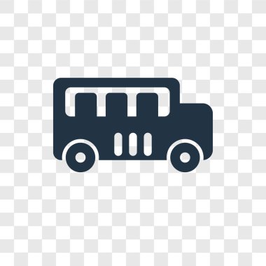 Saydam arka plan üzerinde kamyon şeffaflık logo kavramı izole kamyon vektör simgesi