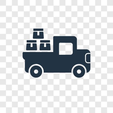 Saydam arka plan üzerinde lojistik şeffaflık logo kavramı izole lojistik vektör simgesi