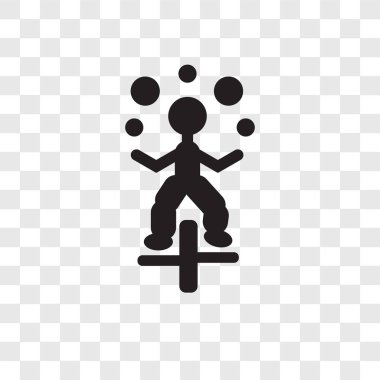 Saydam arka plan üzerinde hokkabaz adam şeffaflık logo kavramı izole hokkabaz adam vektör simgesi