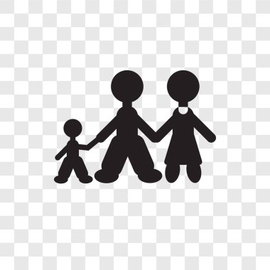 Saydam arka plan üzerinde aile babası şeffaflık logo kavramı izole aile babası vektör simgesi