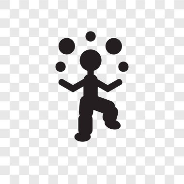 Saydam arka plan üzerinde hokkabaz adam şeffaflık logo kavramı izole hokkabaz adam vektör simgesi