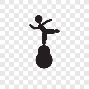 Saydam arka plan üzerinde Acrobat adam şeffaflık logo kavramı izole acrobat adam vektör simgesi