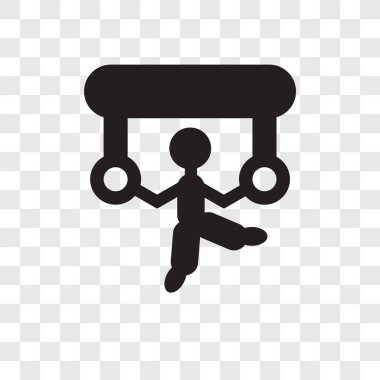 Saydam arka plan üzerinde Acrobat adam şeffaflık logo kavramı izole acrobat adam vektör simgesi