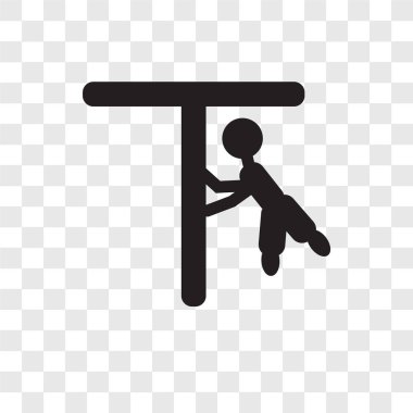 Saydam arka plan üzerinde Aerialist adam şeffaflık logo kavramı izole aerialist adam vektör simgesi