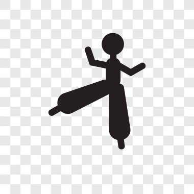 Saydam arka plan üzerinde Uzunbacak walker adam şeffaflık logo kavramı izole Uzunbacak walker adam vektör simgesi