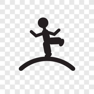 Saydam arka plan üzerinde ip cambazı adam şeffaflık logo kavramı izole ip cambazı adam vektör simgesi