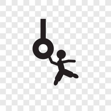 Saydam arka plan üzerinde Aerialist adam şeffaflık logo kavramı izole aerialist adam vektör simgesi