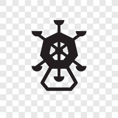 Saydam arka plan üzerinde dönme şeffaflık logo kavramı izole dönme dolap vektör simgesi