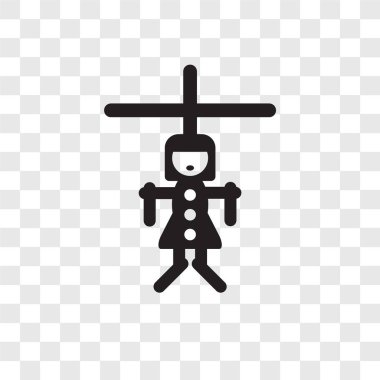 Saydam arka plan üzerinde kukla şeffaflık logo kavramı izole kukla vektör simgesi