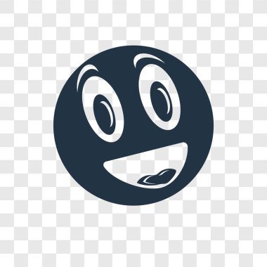 Saydam arka plan üzerinde mutlu şeffaflık logo kavramı izole mutlu vektör simgesi