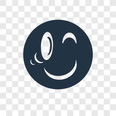 Saydam arka plan üzerinde Wink şeffaflık logo kavramı izole wink vektör simgesi